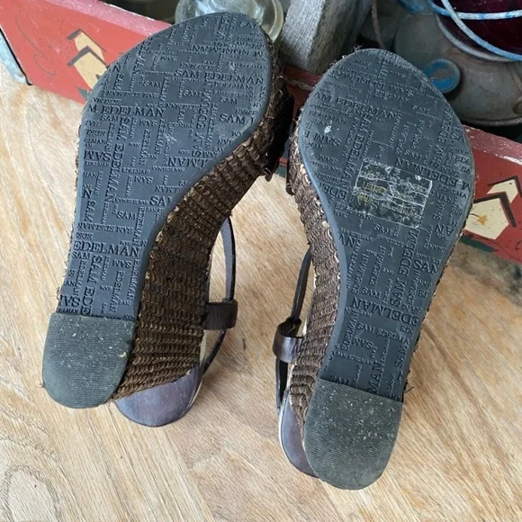 Sam Edelman Tate‎ Woven Wedge Heeled Sandals - Picture 11 of 11